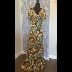 Flowing Maxi Dress with Angel cut top